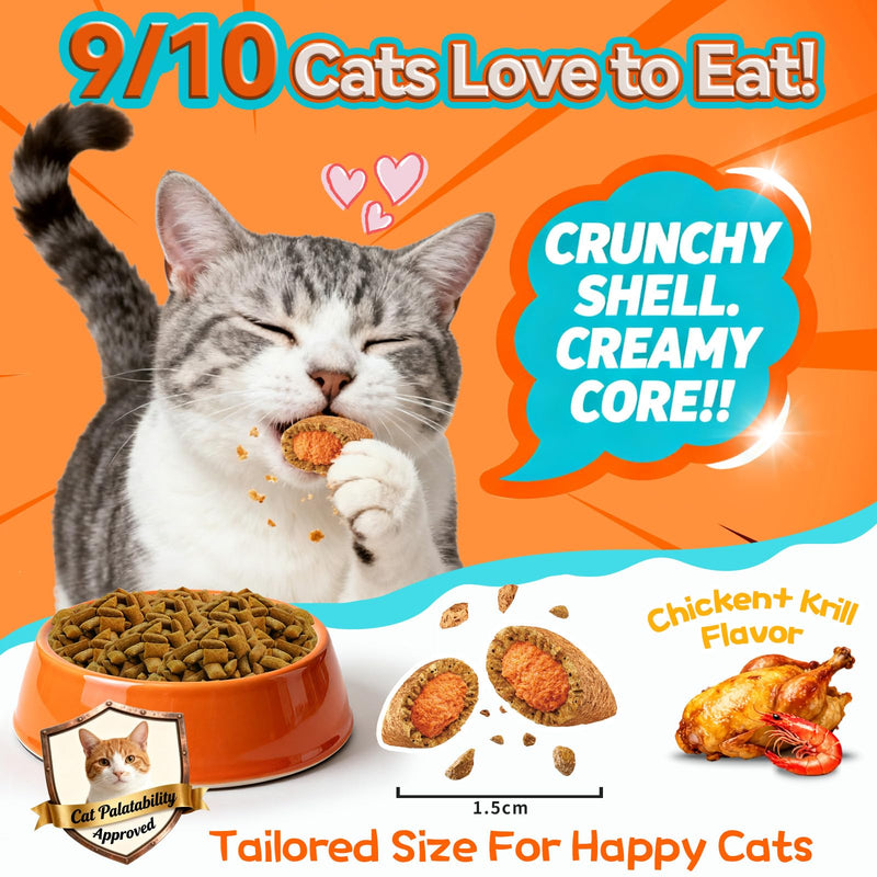 Carmelie Cat Calming & Lysine Treats Bundle, 500 Calming Chews + 500 Lysine Immune Support Chews for Cats – Stress Relief, Immune & Respiratory Support – Chicken & Krill Flavor