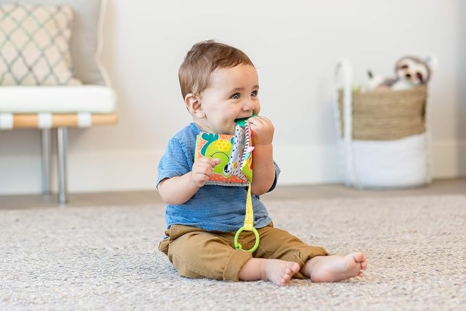 Infantino 005362 Shakashaka Animal Cloth Picture Book, 0 Months - 005362, Cloth Picture Book, Baby Toy Highchair Toy, Cloth Toy, Baby Shower Preparation, Baby Shower Gift - NewNest Australia