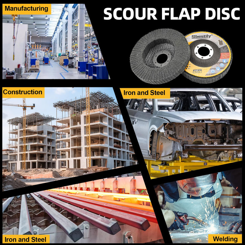 10Pcs 600 Grit Scour Flap Disc 4 1/2 Inch Fine Polishing Buffing Wheel for Metal Stainless Steel Angle Grinder Scouring Pads Scuff Sanding Discs Paint Rust Remover 600 Grit 10PCS