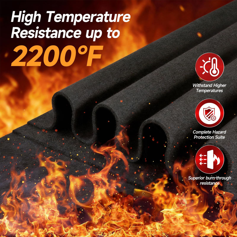 Carbon Felt Welding Blanket Fireproof, 40 x 40 Inch Heavy Duty Heat Resistant Mat, 1800°F Flame Retardant Fabric Fire Blanket for Soldering, Plumbers, HVAC Brazing Tools & Grill Shield