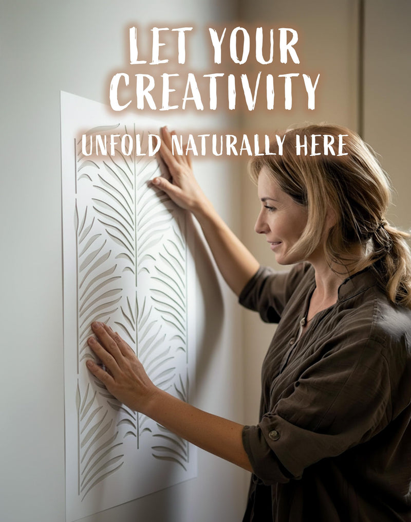 STENCILIT Gilded Fern Large Wall Stencil for Painting - 15.7x31in Stencil