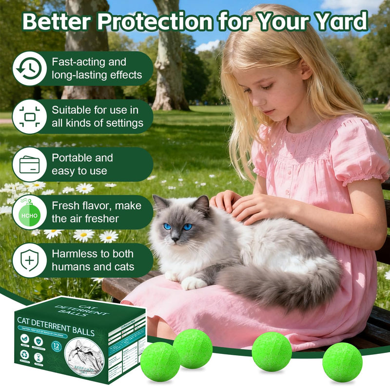 Cat Repellent Outdoor to Keep Cats Away (12Pack) Natural Peppermint Oil Cat Deterrent Outdoor and Indoor (Green) Green