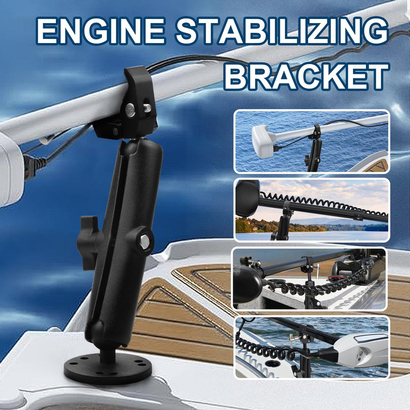Trolling Motor Anti-Vibration Stabilizer Bracket, 360° Adjustable, Fits 2" Bars, Secure Lock Support for Minn kota Terrova/Ulterra/PowerDrive, Tough-Claw Trolling Motor Shaft Securely