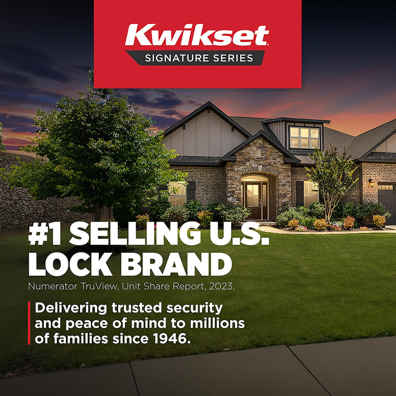 Kwikset Katella Entry Door Handle with Lock and Key, Secure Keyed Reversible Lever Exterior, For Front Entrance and Bedrooms, Satin Nickel, Pick Resistant Smartkey Rekey Security and Microban