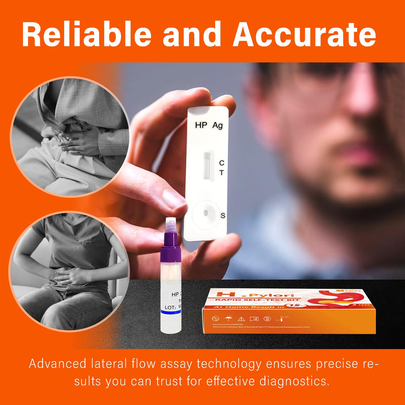 H. Pylori Antigen Rapid Test 3 Tests/Pack - H-Pylori Stool (Antigen) Self-Test for Home Use, 99.9% Accurate, (Feces) Helicobacter Pylori Test Family Pack