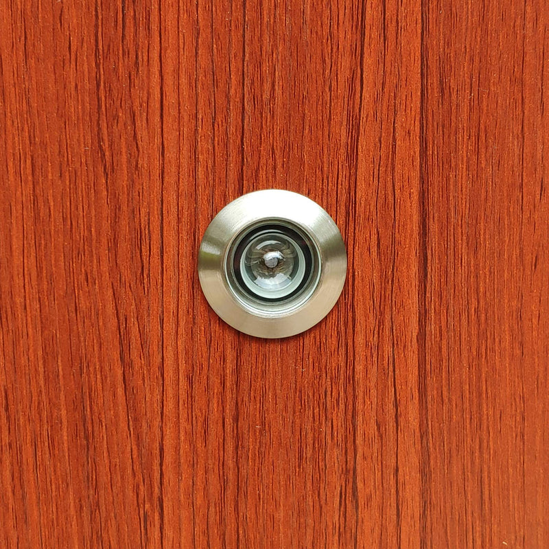 Earl Diamond - Peep Holes for Door, Solid Brass 220-Degree Door Viewer Peephole with Heavy Duty Rotating Privacy Cover for 1-21/32" to 2-1/8" Doors for Home Office Hotel, Satin Nickel Brass-Satin Nickel