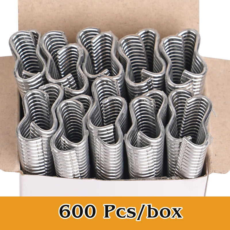 1800Pcs Type M Nail Ring, Wire Cage Clips, Galvanized Steel M Clips Hog Ring Nail Fence Fastener for Fencing, Animal Cages, Car Cushions, Upholstery ﻿ (M Nail Rings) M Nail Rings
