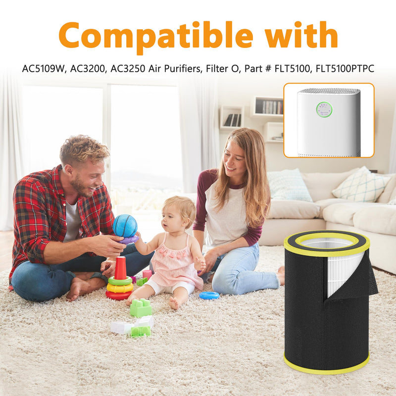 1-Pack Filter O Replacement Filter Compatible with G-Guardian AC5109W, AC5109, AC3200, AC3250 Purifiers, Part # FLT5100, FLT5100PTPC 1-Pack