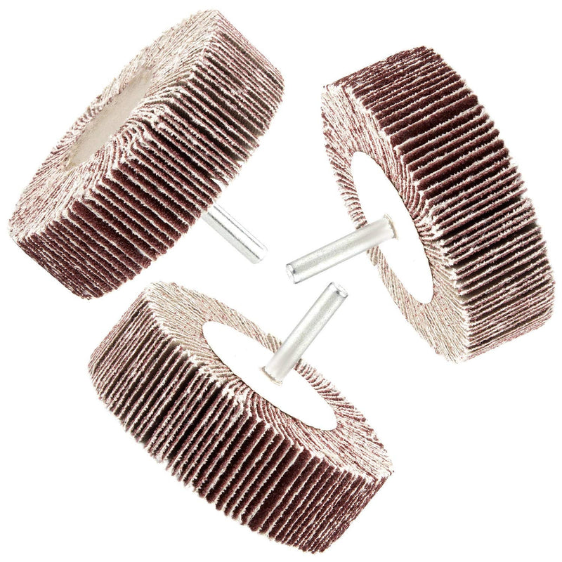5 Pack Sanding Flap Wheel 3.15 x 1 x 1/4 inch Shank Mounted Flap Wheels 80 Grit Aluminum Oxide Abrasive Flap Grinding Wheels for Remove Rust, Weld Burr Polishing Flat - Fit for Most of Drill
