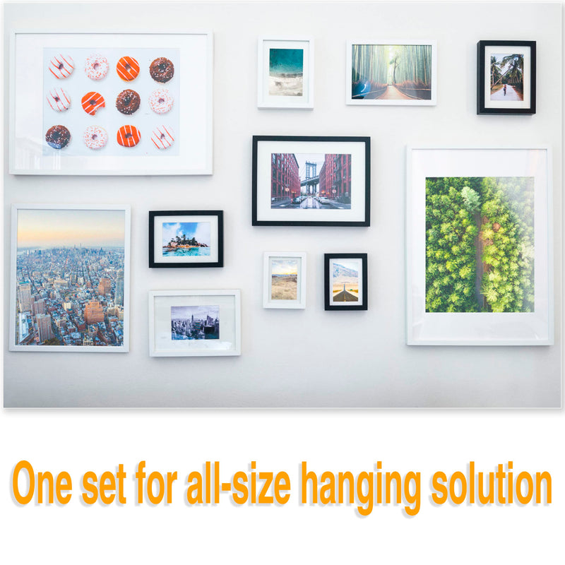 KURUI Hardware Nails for Hanging Pictures Assorted Kit,700pc Black Picture Hangers for Photo Frame Art Canvas, 6 Sizes Small Finish Nails Assortment Kit,640 Frame Nails and 60 Wall Finishing Nails 700Pcs Black Nails