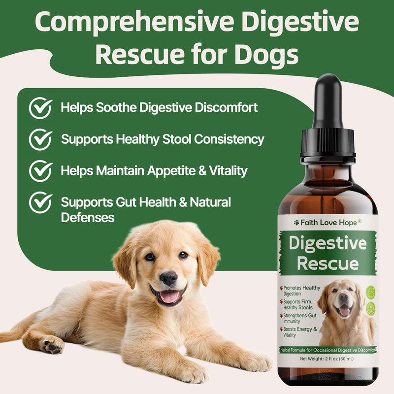 Parv0 for Dogs, Digestive Rescue for Dogs and Puppies, Vet-Informed Herbal Liquid for Occasional Diarrhea, Vomiting & Stomach Upset, Supports Appetite, Gut Health, Stool Consistency & Vitality, 2oz