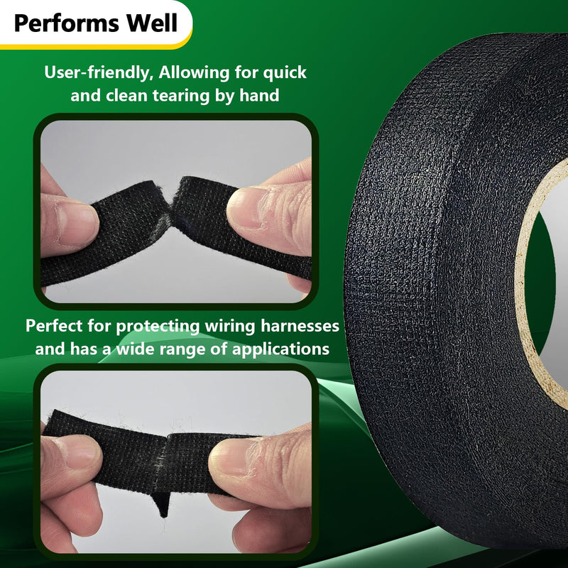5 Rolls Wire Harness Tape, High Temp Wire Harness Cloth Tape - Self-Adhesive Fabric Tape for Automotive Electrical Cable Loom, Engine Wiring Harness Wrap, Sound Damping Heat Proof, 3/4 Inch x 50 FT