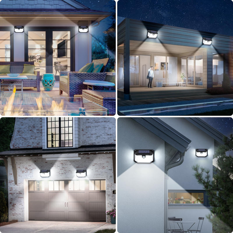 Solar Outdoor Lights, 2-Pack Super Bright 178 LEDs Motion Sensor Wall Light with 270° Wide Angle & 3 Modes, Waterproof Solar Powered Security Light for Patio Garden Garage Front Door 2-Pack (Pack of 1)