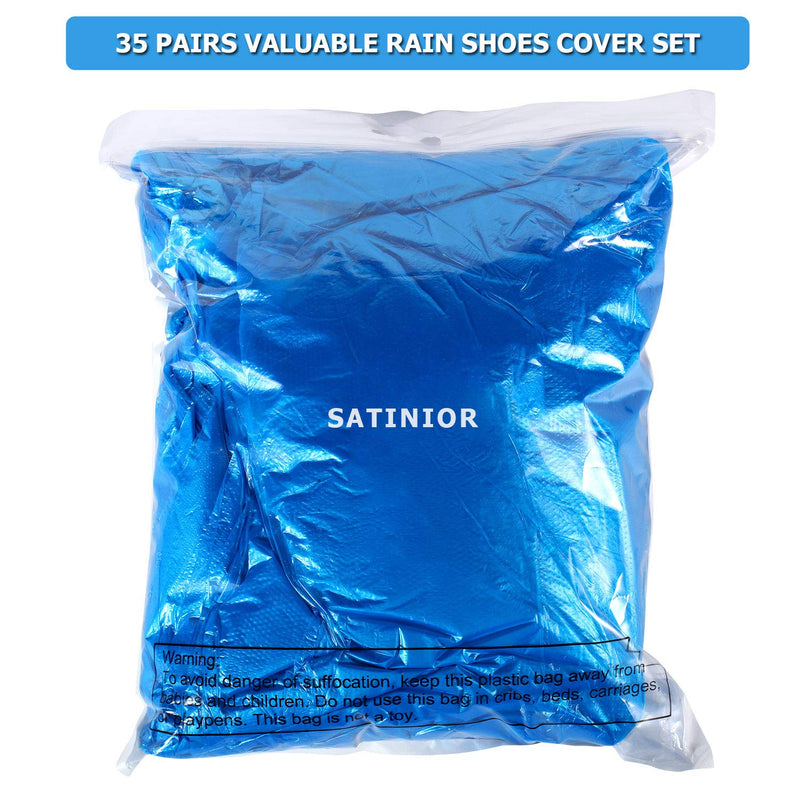 SATINIOR 70 Pcs Disposable Boot Covers Plastic Long Waterproof Shoes Cover Over The Knee for Men Women 20