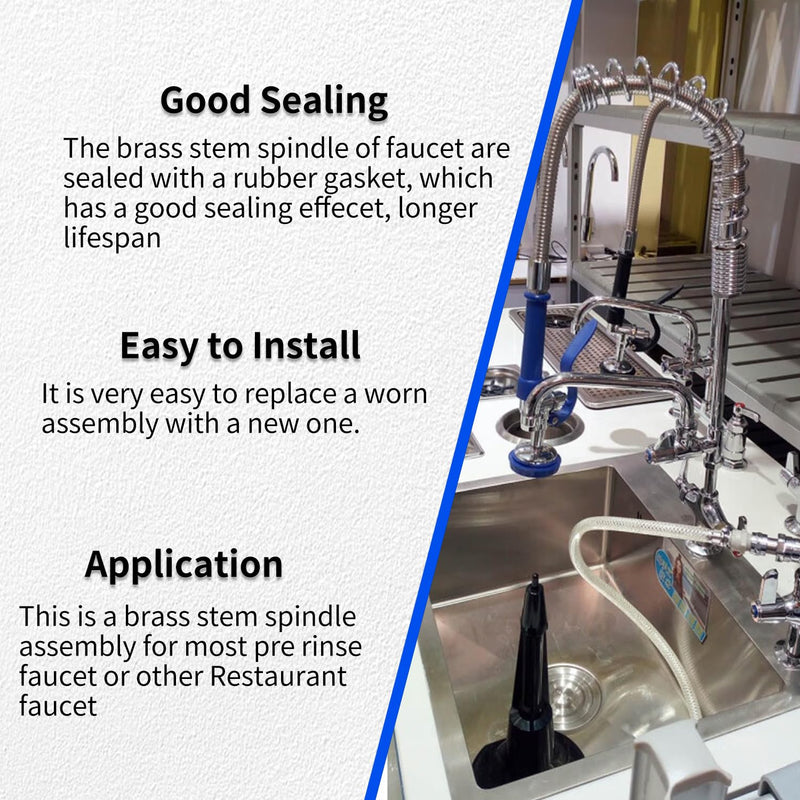 KWODE Replacement Brass Hydraulic Control Spindle Assembly Cartridge Faucet Valve for Bathroom Kitchen Wall Mount Commercial Faucet (1 Pair Hot & Cold)