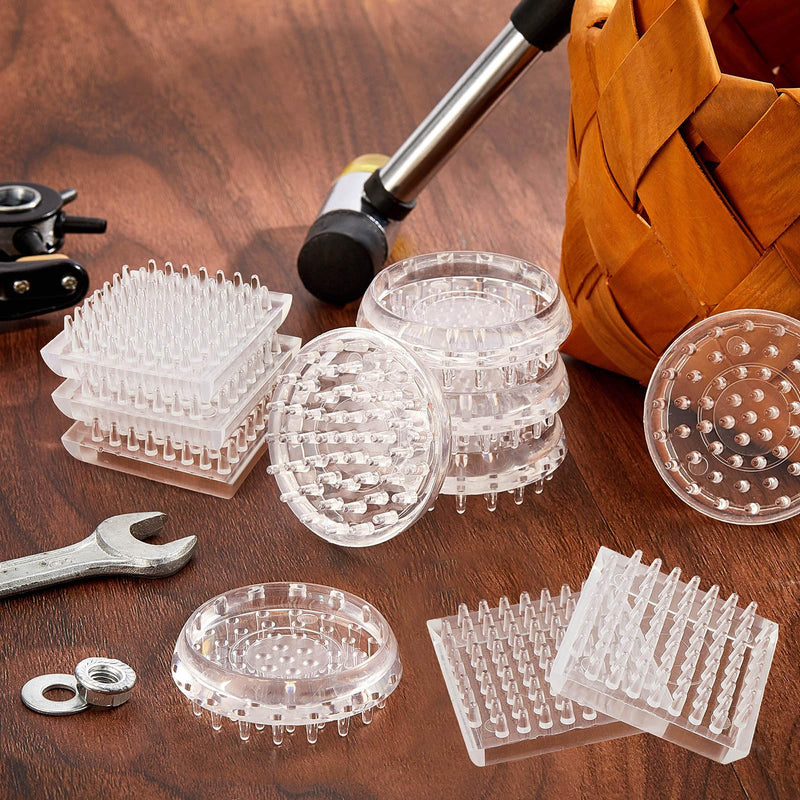 Queekay Carpet Protector Spiked Caster Cups Plastic Caster Cups Round and Square Comfortable Touch Caster Cup Spiked Furniture Cup for Sofas, Tables, Chairs Offices Bookcases Other (24) 24