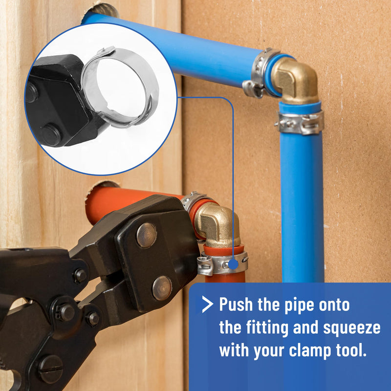 Bates- PEX Cinch Clamp Rings, 1/2", 50 Pack, Stainless Steel, 1/2 Pex Clamp, Pex Pipe Clamps, 1/2 Pex Crimp Ring, 1/2 Pex Clamps, 1/2 inch Pex Crimp Rings, Pex Clamps 1/2 inch, Pex 1/2 Crimp Rings