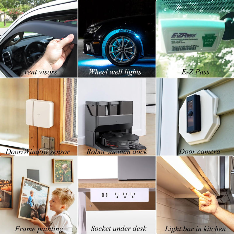 Double Sided Foam Tape,Heavy Duty,Waterproof Mounting Tape,Heat Resistant,Outdoor,Double Sided Tape for Walls, Sticky Adhesive Tape for Car,Photo Handing,LED Strip Lights,Home(0.4”x9.8FT) 0.4 inch black