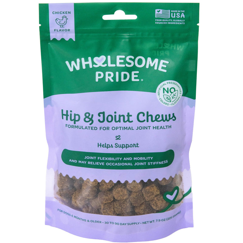 Wholesome Pride Hip & Joint Supplement for Dogs – 90 Soft Chews – Glucosamine, Chondroitin, MSM & Turmeric – Mobility Support & Arthritis Relief for Growing, Adult & Senior Dogs Hip & Joint Chew 7.9 Ounces (Pack of 1)