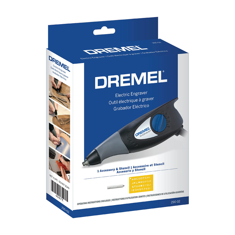 Dremel 120-Volt Engraver Rotary Tool with Stencils - Crafting Machine Perfect for DIY Personalizing and Engraving Leather, Metal, Glass, and Wood , Black, 290-02 Engraver with Letter/Number Template