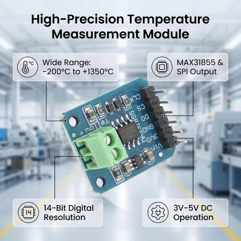 4Pcs K Type Thermocouple Temperature Sensor Module SPI Port Thermocouple Board 3 to 5V DC