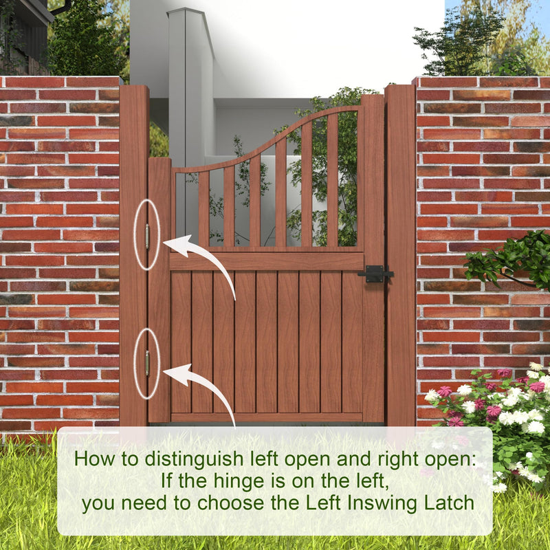Double Side Gate Latch, Heavy Duty Left Swinging Door Latch Gate Hardware for Outdoor Fence, Wooden Gates, Pool Gate, Garden