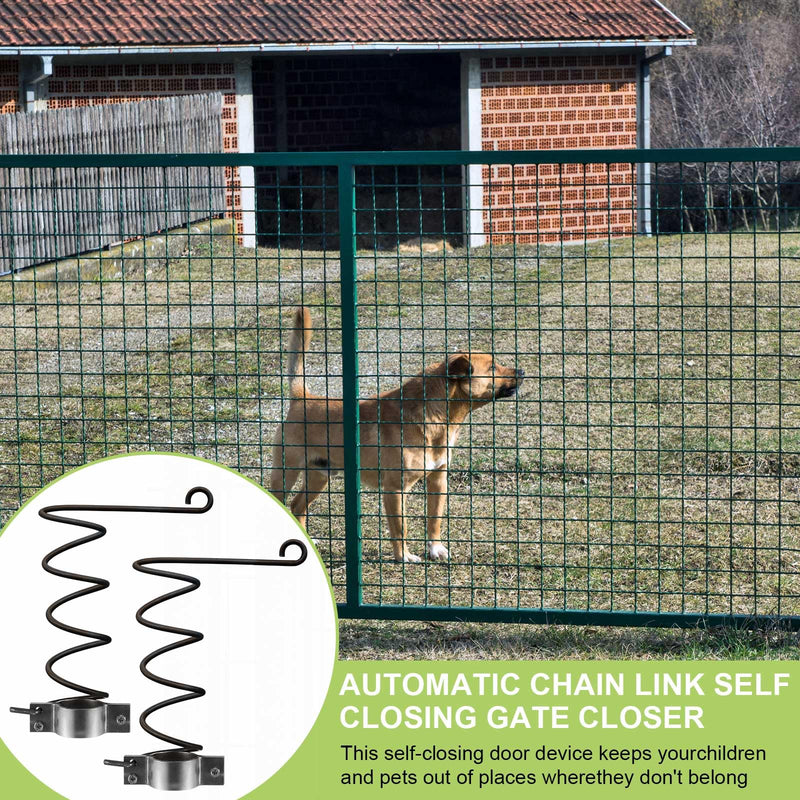 2 Pcs Automatic Chain Link Self Closing Gate Closer for Left and Right Swing Doors Suitable for 1-1/2" to 1-5/8" Diameter Door Frame Tubes, Pool, Pet Gate or Any Chain Link Closer