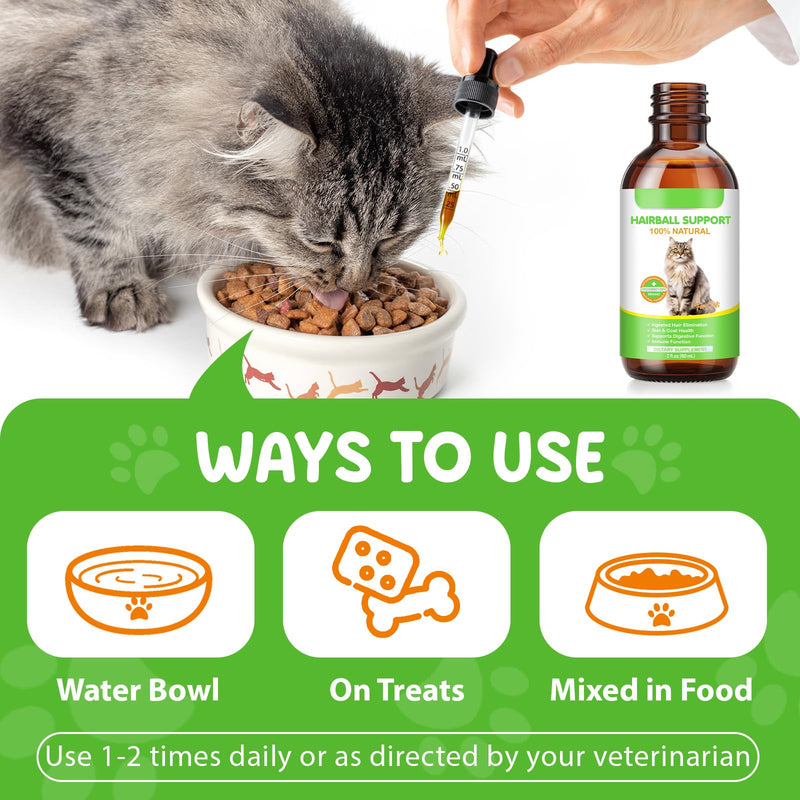 Hairball Relief for Cats, Natural Cat Hairball Treatment with Natural Ingredients & Vitamins - Kitten Furball Treatment, Supports Skin & Coat, Digestion, Immune Support for All Cats (2)