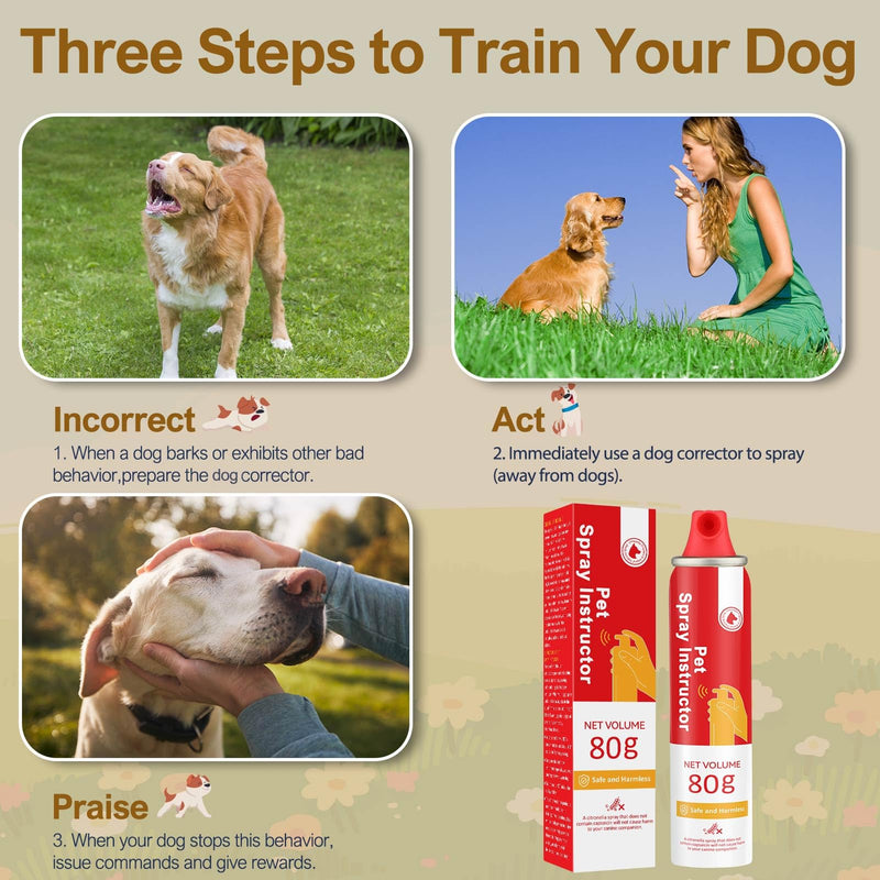 Dog Corrector Spray 1 Pack 80mL for Dogs to Stops Barking, Jumping Up Attacks & Unwanted Dog Behaviour Humane Effective Red