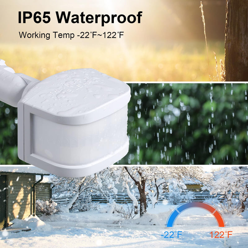 240-Degree Replacement Motion Sensor, Adjustable LUX(5-300) & Time & Detection Sensitivity Up to 60 Feet Range, 3 Working Modes Outdoor Motion Detector for Security Floodlight, White