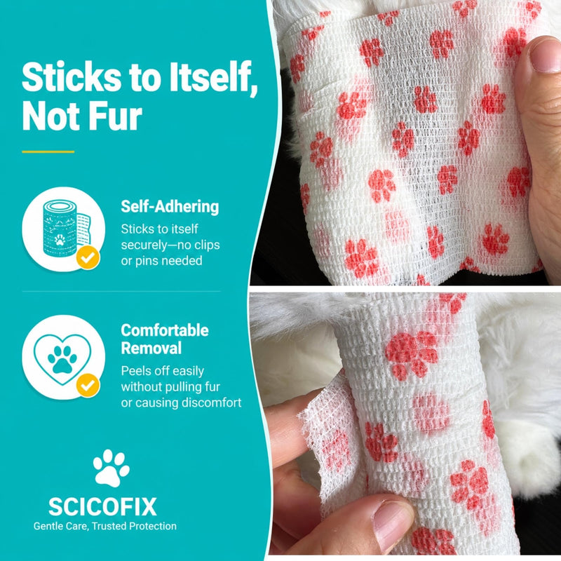 Vet Wrap Bandage for Dogs, 18 Rolls 4" x 5 Yards Self-Adhering Cohesive Pet Bandage Tape, Dog Paw & Leg Wrap for Minor Wound, Hotspots, Broken Nail, Gauze Pads & Licking Protection 4 inch Multicolor5