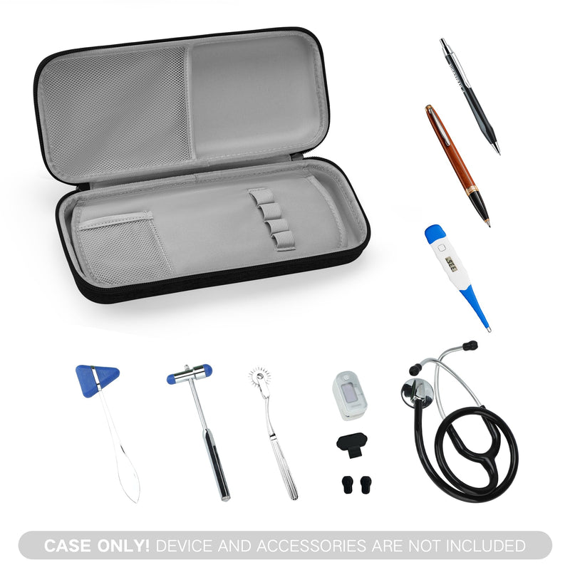 MOSLA Stethoscope Case fits 3M Littmann Classic III/Lightweight II S.E. Cardiology IV & Cardiology IV Stethoscope, Gift for Nurse, Carrying Storage Bag with Partition (Nylon Black) Nylon Black