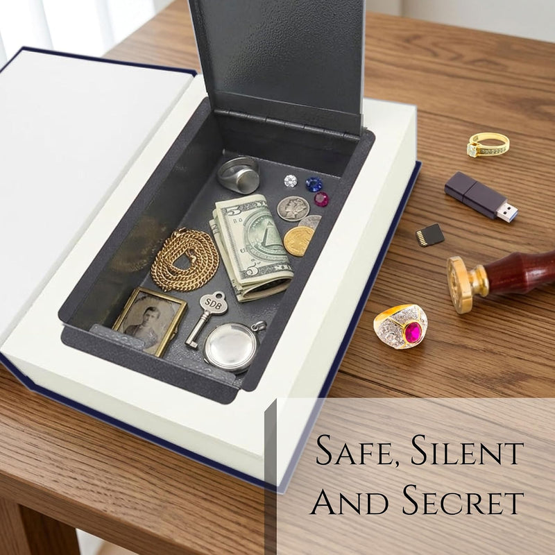 KASLVOX Beauty and the Beast Book Safe (X-Large, Key Lock) | Enclosed metal lockbox fixed inside a realistic cover, protects cash, jewelry and valuables, discreet home or office storage