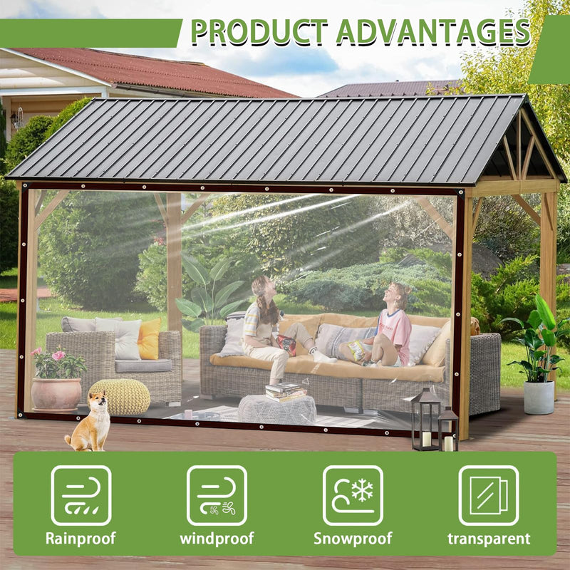Clear Tarp Waterproof with Grommets,Heavy Duty PVC Vinyl Tarps Cover,Transparent Tarpaulin Large (Small) for Outdoor/Camping/Plant/Garden/Chicken Coop/Cat Litter 4x6 ft