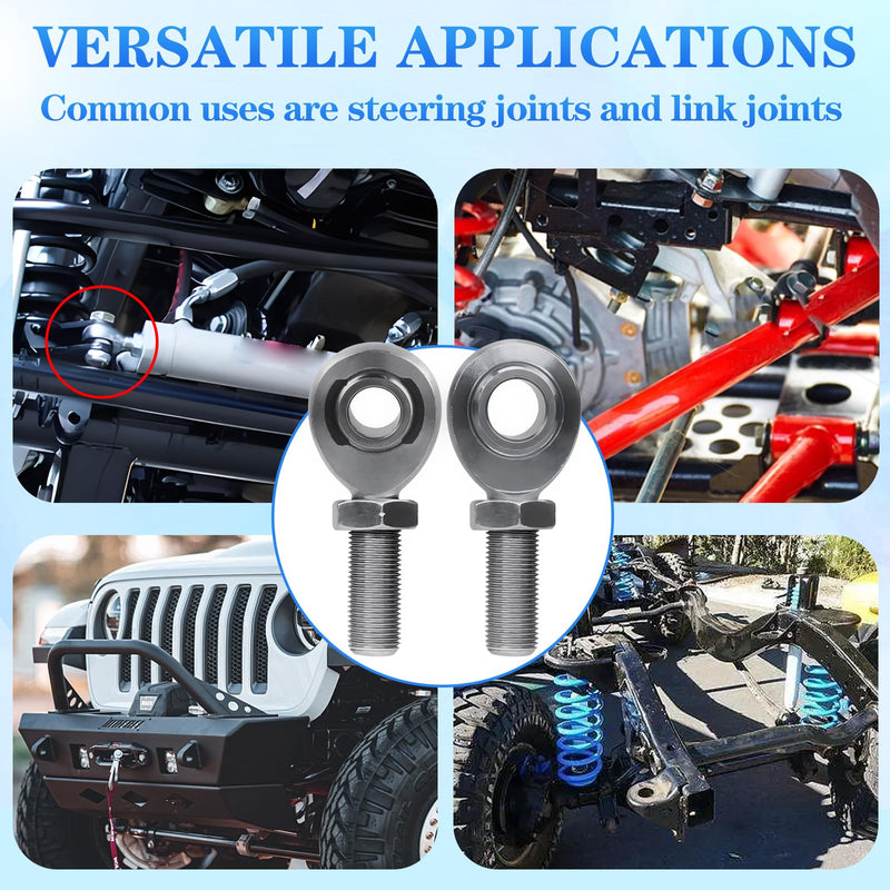 5/8"-18 Rod End Bearing Heim Joints, XMR10 Chromoly Rod End Heim Joint Steering Shaft Support, Spherical Rod End,5/8-18 LH and RH Hand Male Thread Heim Joint with Jam Nuts -2Pk 5/8"-18-2Pk