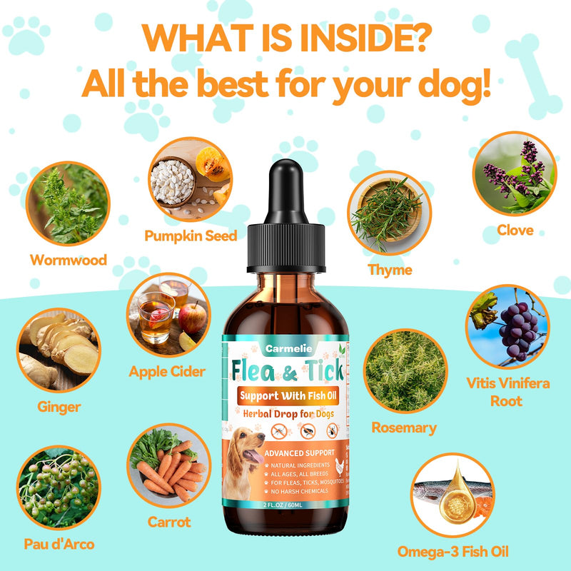 Flea and Tick Support Bundle for Dogs and Cats – Oral Flea Drops for Cats + Flea Drops for Dogs – Natural Flea Prevention for All Breeds & Ages