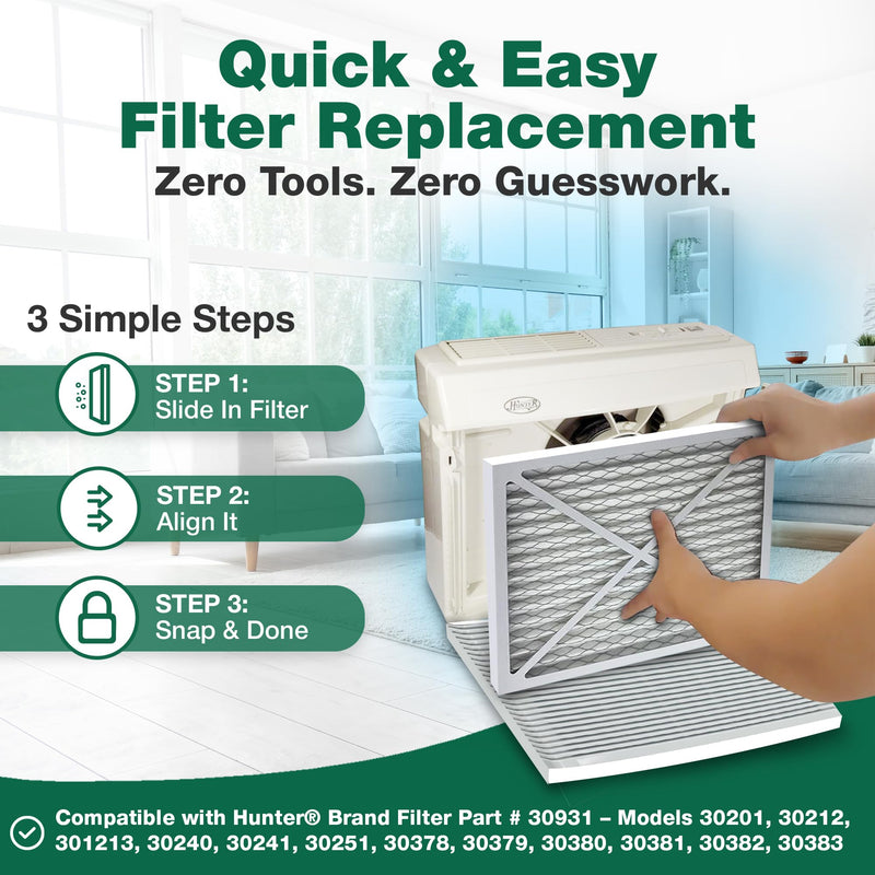 Purifier 2 Filters – Compatible with Hunter® Brand Filter Part # 30931 – Models 30201, 30212, 301213, 30240, 30241, 30251, 30378, 30379, 30380, 30381, 30382, 30383 – (2 Pack)
