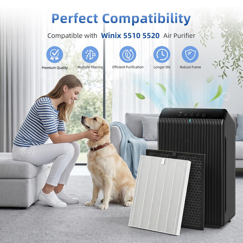 5510 5520 5530 Replacement Filter Q For Winix 5510 Air Purifier (1Set) 5510/5520 - 1+1