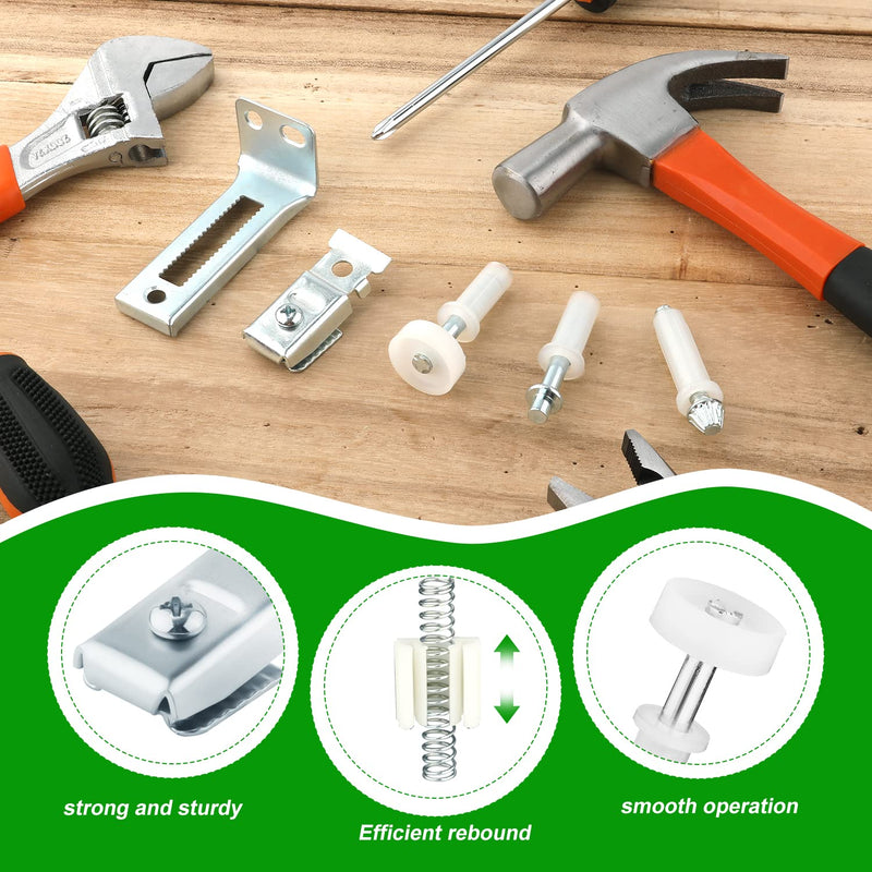 Bi-Fold Door Hardware Repair Kit, Closet Door Hardware for 3/8 inch Thick Doors,with Top and Bottom Pivots,Guide Wheel Bifold Closet Door Hardware Repair Replacement