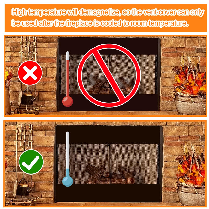 Magnetic Fireplace Draft Stopper, 36 x 6in 36"x6"