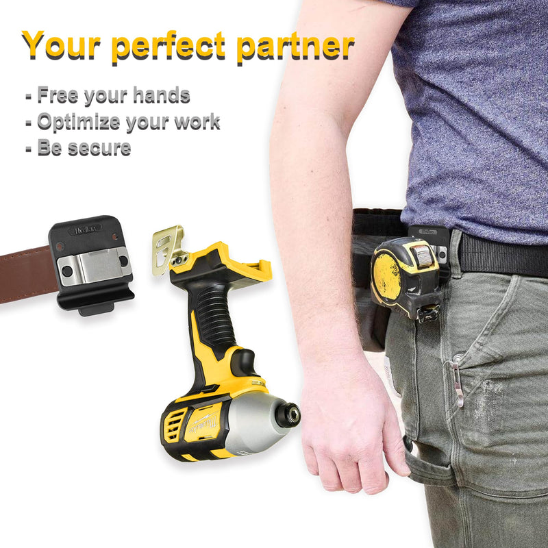 Tape Measure Holder, Tactical Tape Measuring Belt Clip, Drill Holster, Tool Belt with Belt Clip, Suitable for Measuring Tape Drill, Impact Driver Any Tape Holster with a Clip. 1