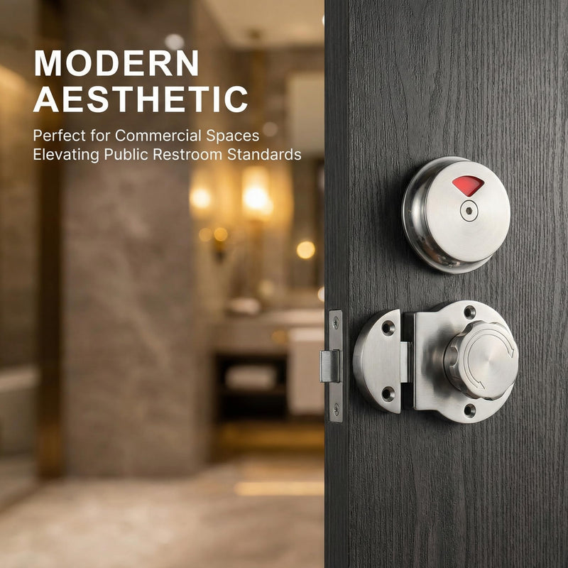 Stainless Steel Public Restroom Lock,Bathroom Door Bolt Indicator Vacant/Occupied Keyless Door Latch Vacant Engaged for Toilet Restroom Bathroom Door Lock Indicator（Silver ）