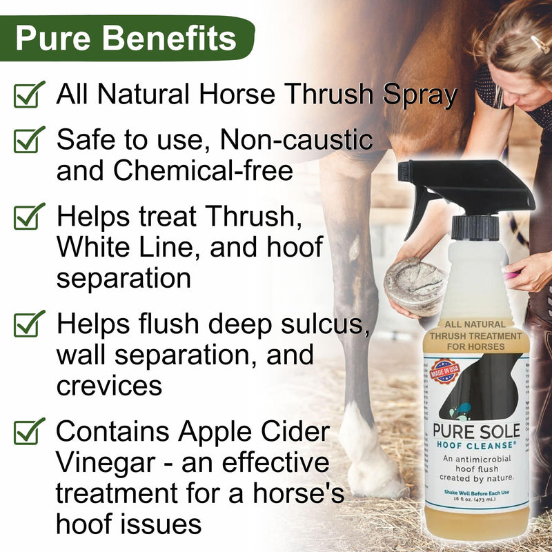 Pure Sole Severe Thrush Treatment for Horses - Hoof Cleanse (16 oz.) and Thrush Dust (4 oz.) Bundle