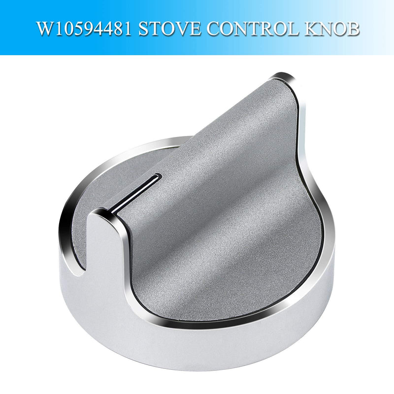 TOMOON W10594481 Stainless Steel Cooker Stove Control knob 5pcs for Whirl.Pool Gas Cooktop Range Oven WCG97US0DS00 WCG97US6DS00,Replaces WPW10594481 3281332 B01KR8F5EU AP6023301