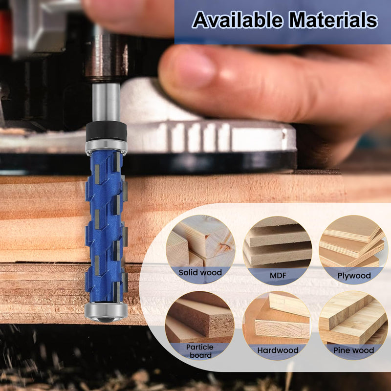 Spiral Flush Trim Router Bits 1/2" Shank, Sturdy Double Bearing Woodworking Trimming Cutter Bit with for Solid Wood Board MDF Hardwood, Solid Carbide, 2-9/16 Inch Cutting Length, 1pc 1pcs (2.56") Spiral Flush Trim Router Bits