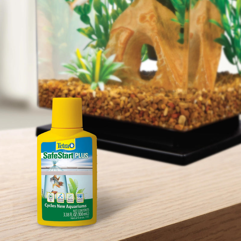 Tetra SafeStart Plus, For Newly Set-Up Fish aquariums, 100 ml, 3.38-Ounce