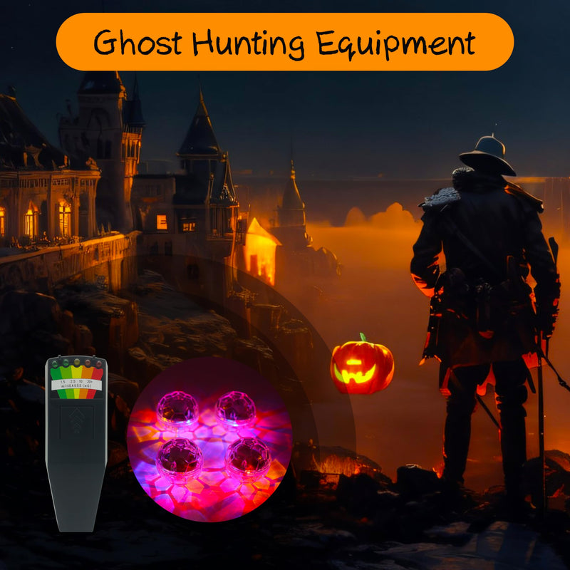 Ghost Hunting Equipment Kit, Include 1 pc Emf Meter and 4 pcs Motion Light up Cat Balls, Paranormal Equipment，Home and Office EMF Detection