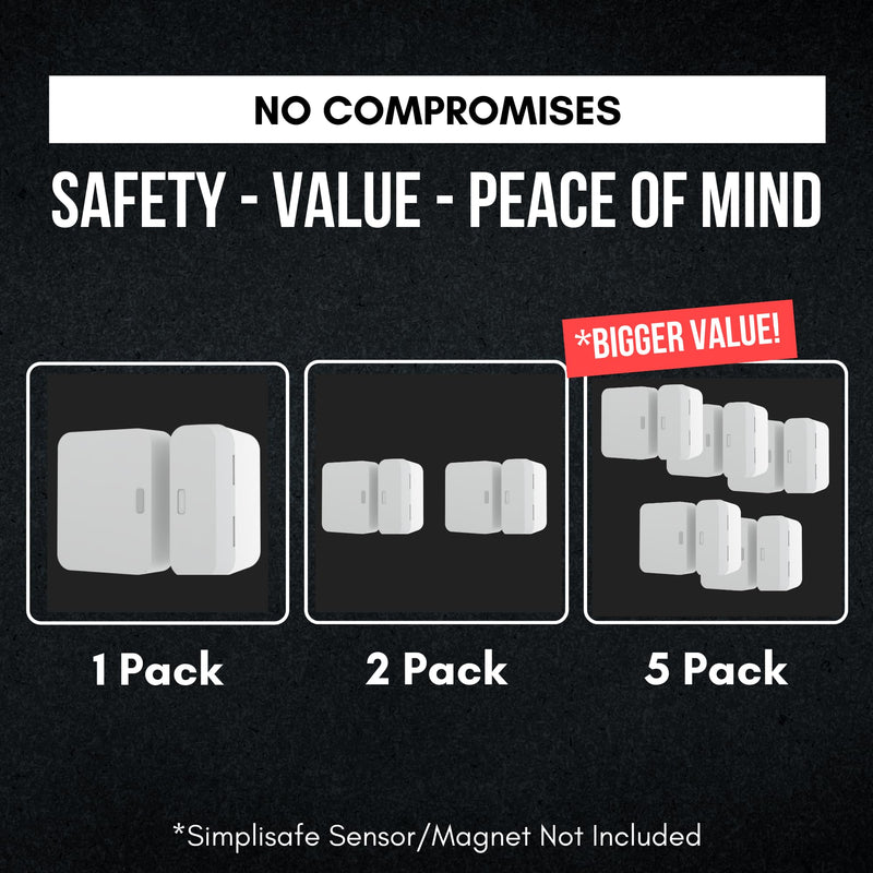 Magnet Riser Compatible with SimpliSafe | Alarm Contact Spacer with 3M Adhesive | Alarm Riser - Sensor/Magnet Not Included (5 Pack - 1 inch)