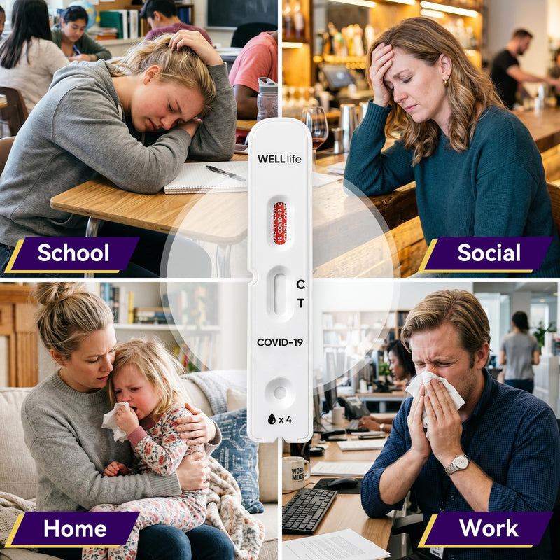 WELLlife COVlD-19 Antigen Home Test, Covid Tests 5 Pack, Results in 10 Mins | OTC Non-Invasive Nasal Swab Test, Suitable for Aged 2 and Up, Ideal for Family, School, Workplace and Travel Screening