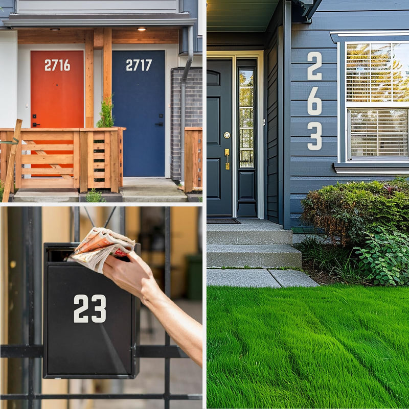 5 Inch White Metal Letters, Modern Metal House Numbers, White Door Numbers, Outdoor Mailbox Numbers, Metal White House Address Letters and Numbers for House Office Apartment Outside (A) 5 Inch White-A